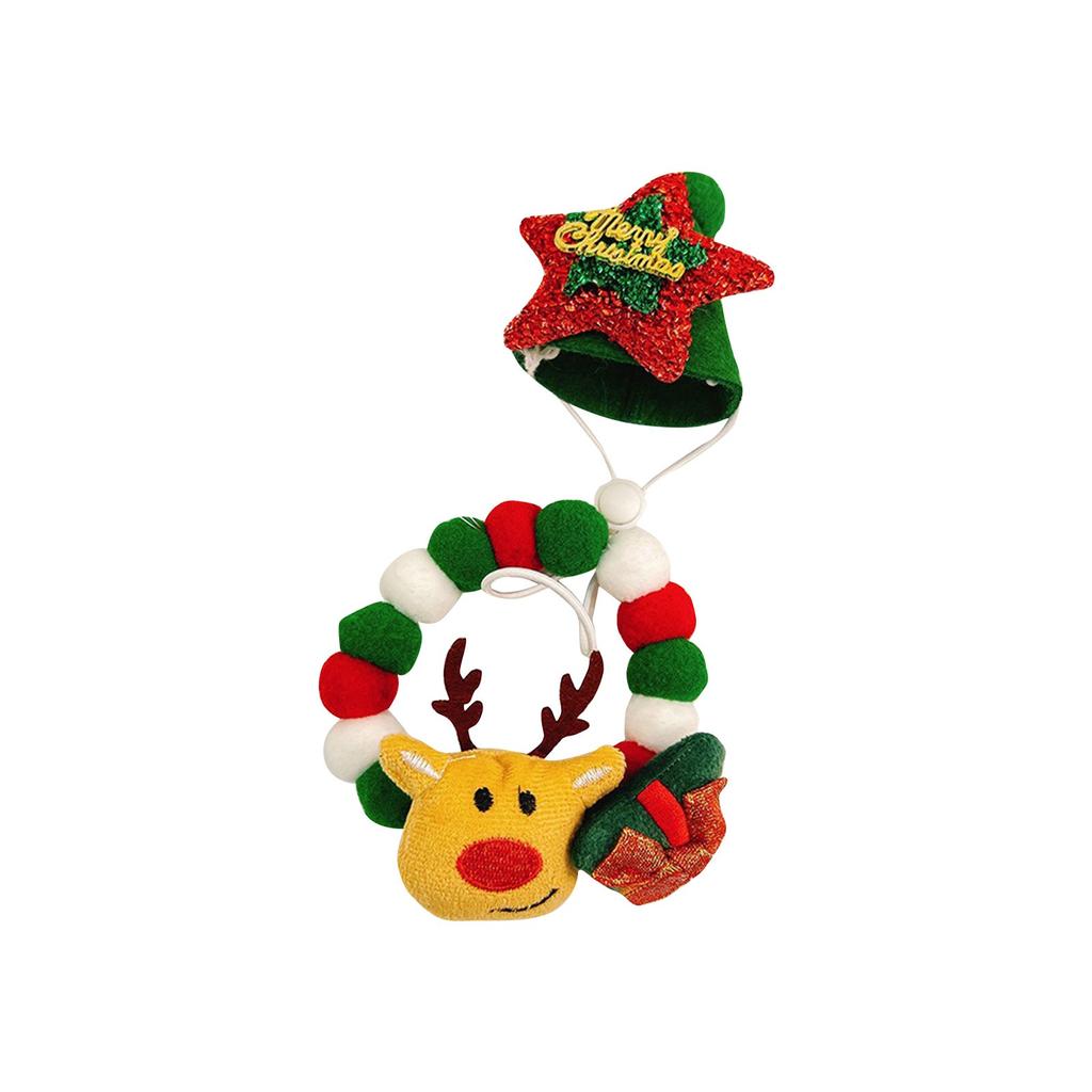 Christmas Pet Collar Dog Collar Christmas Tree Old Man Elk Hair Ball Dog Necklace Cat Collar Decoration
