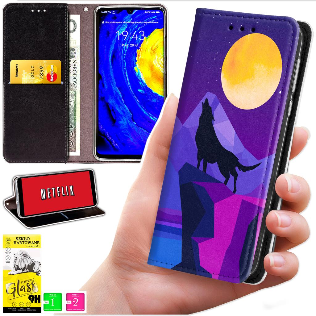 Etui Typu Portfel Do Oppo Reno 15F / 15F Fs - Pokrowiec Bluemoon Nadruk + Szkło 9H