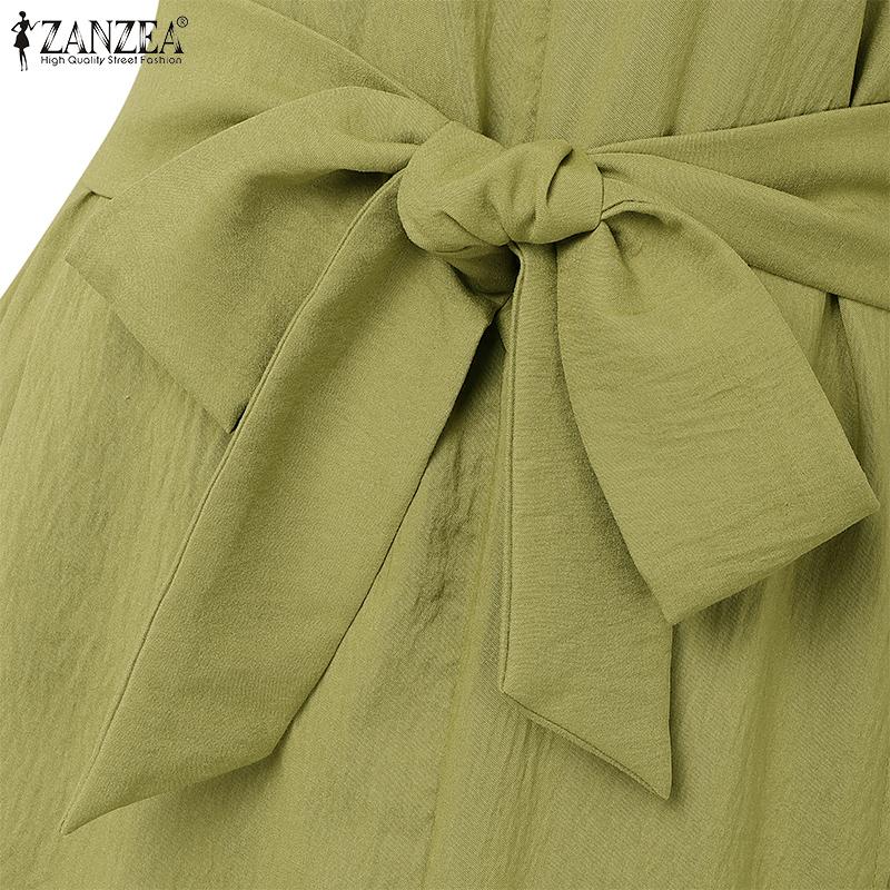 ZANZEA Женское летнее повседневное длинное платье без рукавов с V-образным вырезом