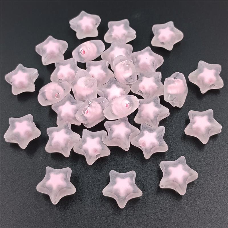 10 шт. Акриловое ожерелье браслет для ювелирных изделий мода ручная работа DIY материал серьги маркировка матовый сердечник пентаграмма бусины