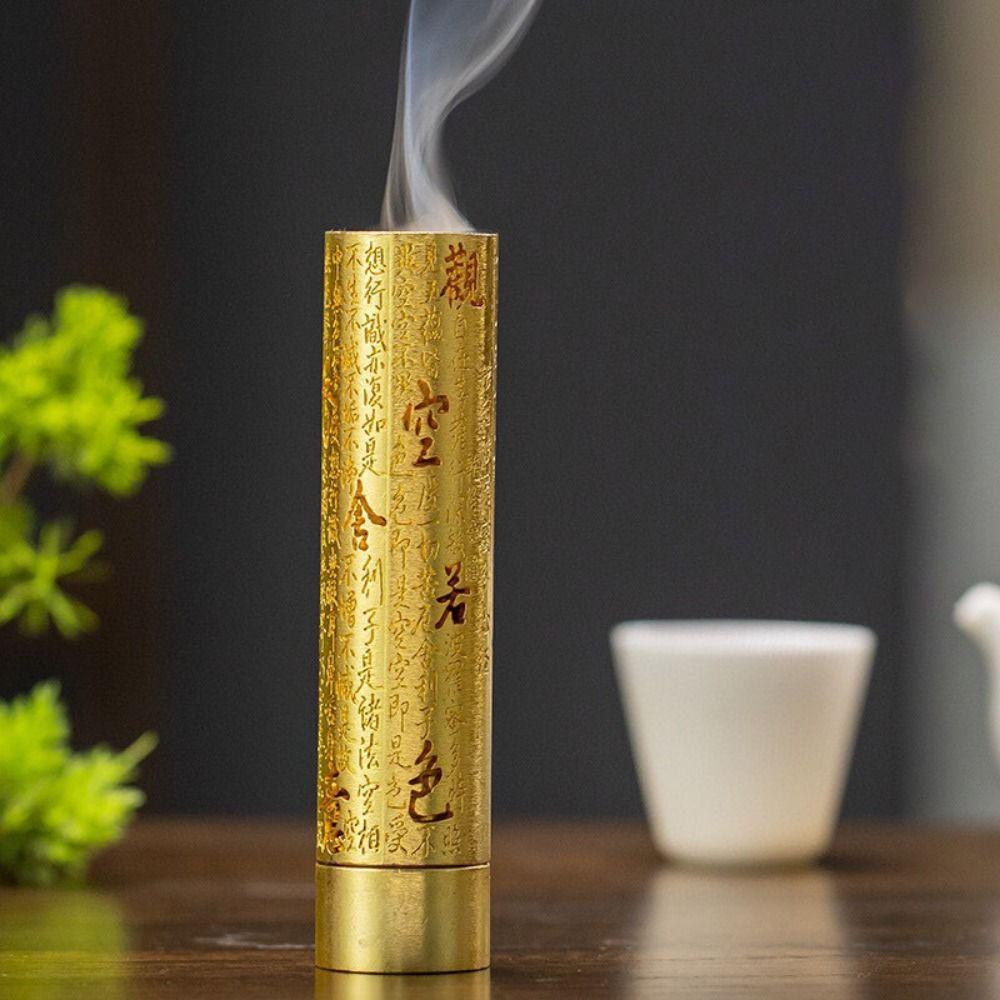 Цилиндрический держатель для благовоний ручной работы из цинкового сплава, украшения из цинкового сплава, благовония Zen