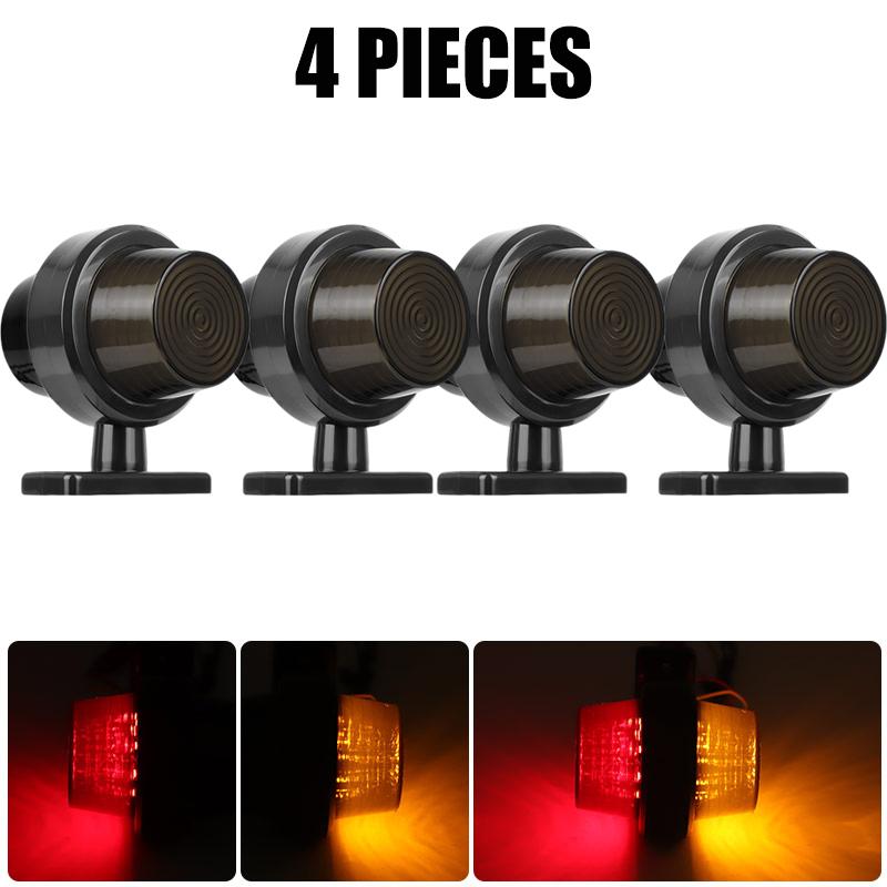 Smoke Double Face Outline Lamp LED Side Marker Light Red Amber Turn Signal Stop Warning Lamp For Truck Trailer Lorry Van 12V 24V
