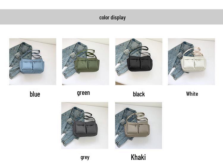 Unisex Water-Repellent Multi-Pocket Nylon Crossbody Bag