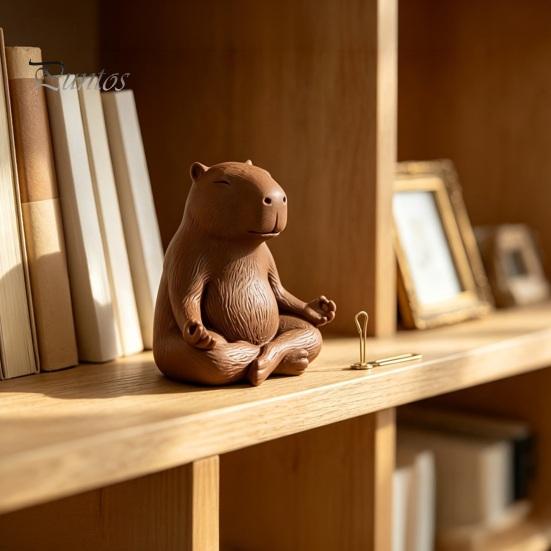 Медитирующая статуэтка животного Капибара, 3D-печатная статуя для йоги, Дзен-милая статуэтка-украшение для домашнего офиса, полки, комнаты для релаксации