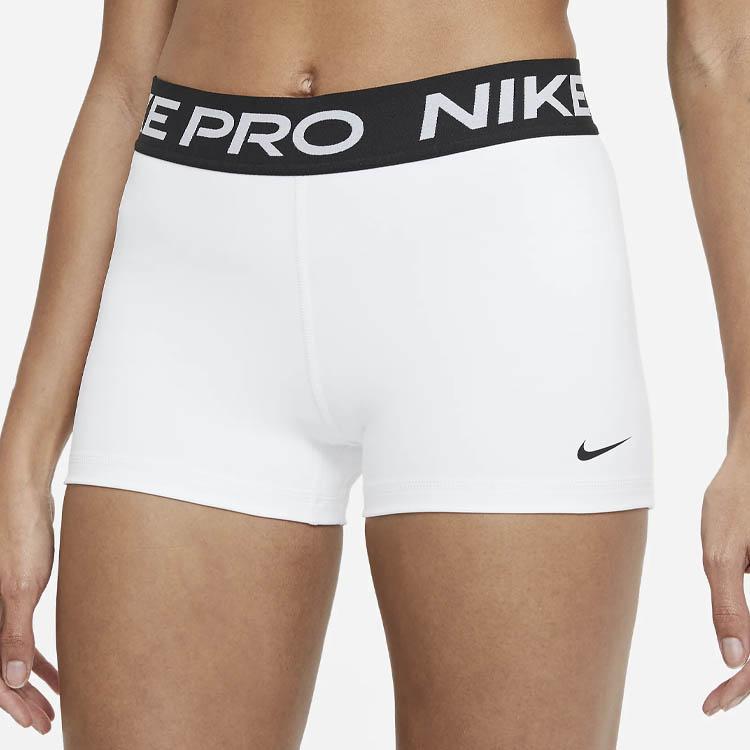 Nike Женские спортивные шорты Pro Logo с эластичным поясом, облегающие, Белые CZ9857-100