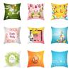 Easter Decorative Pillowcase Cartoon Bunny Egg Print Peach Skin Pillowcase Sofa Cushion Cover Bedroom Room Home Decoration