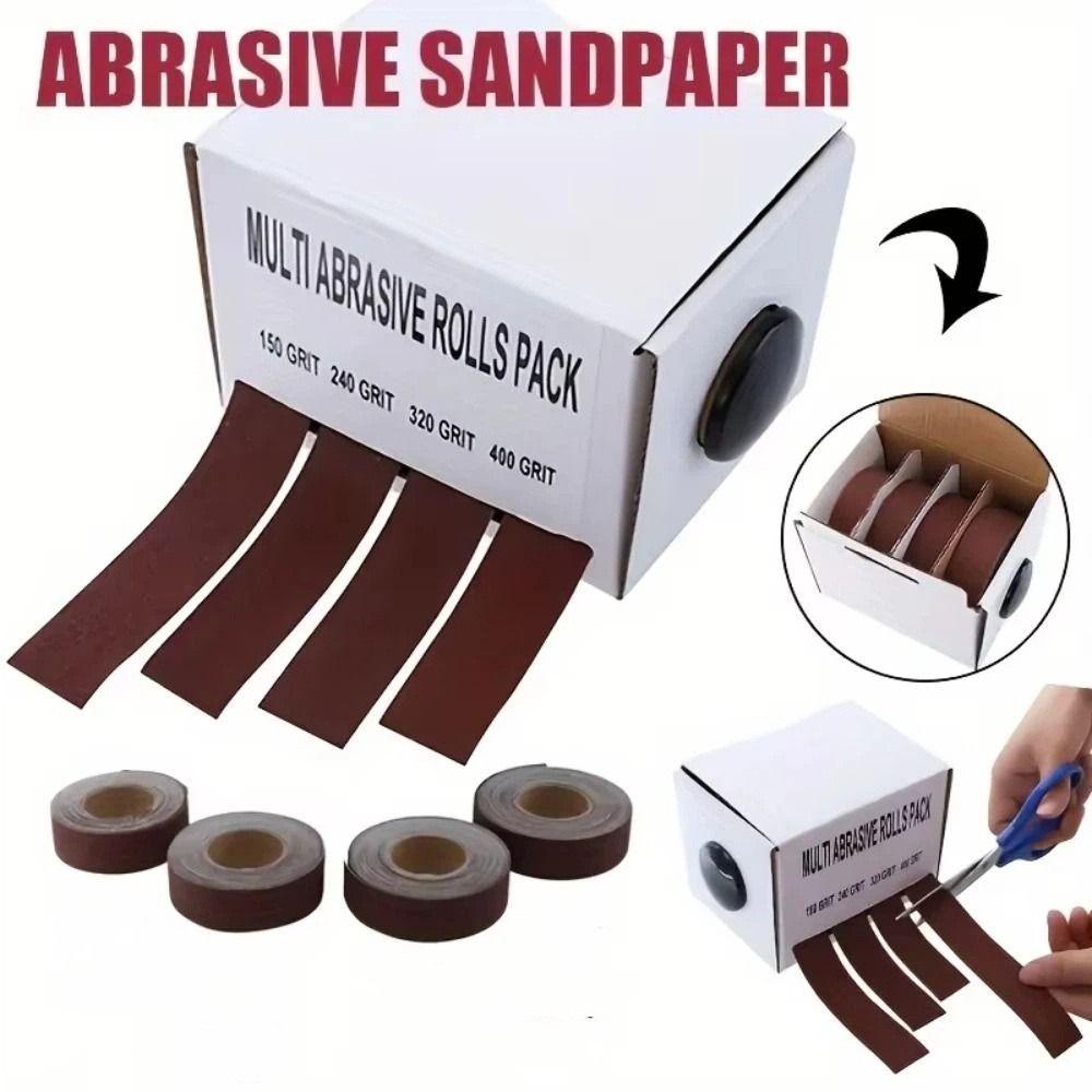 4/5/6 rolls 80/150/240/320/400/600 Grit Sandpaper Rolls Alumina Sandpaper Polishing of Metal