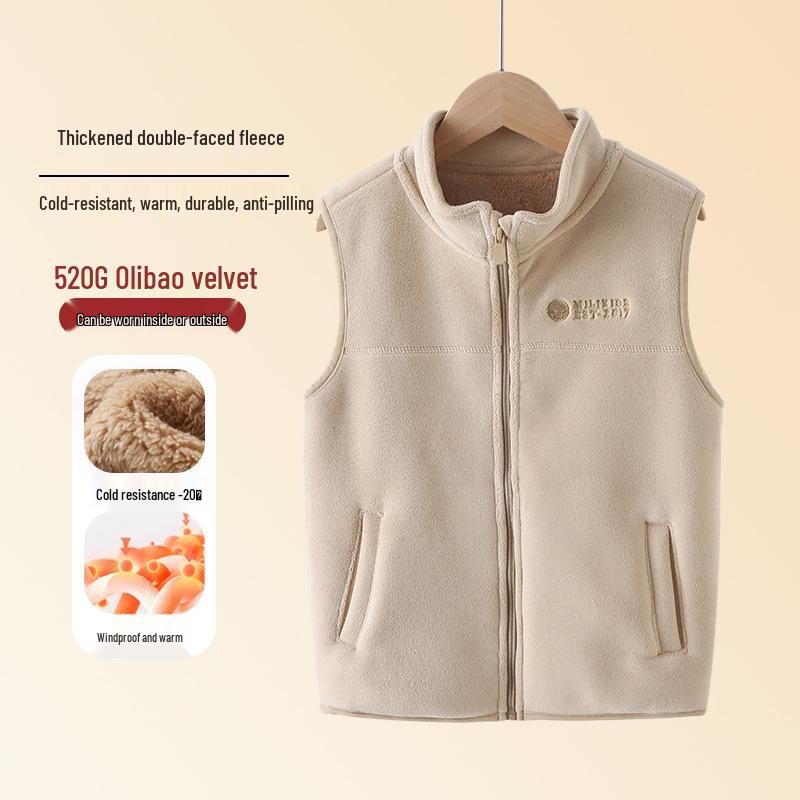 Children's Fleece-Lined Winter Vest for Boys and Girls - Warm School Uniform Outerwear.