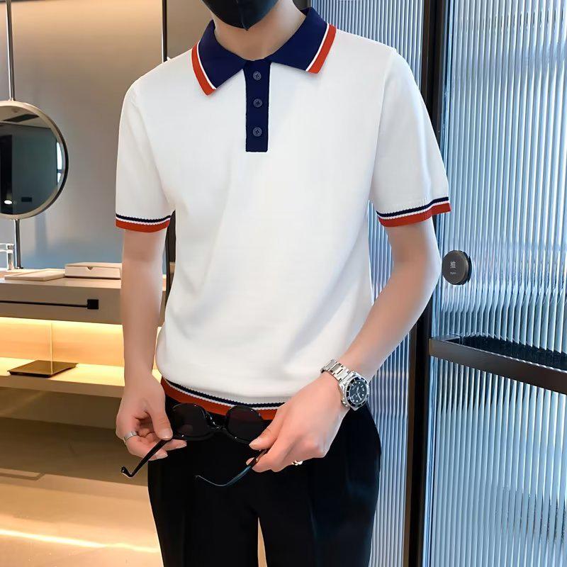 2023 Молодежная модная мужская летняя рубашка-поло в японском стиле