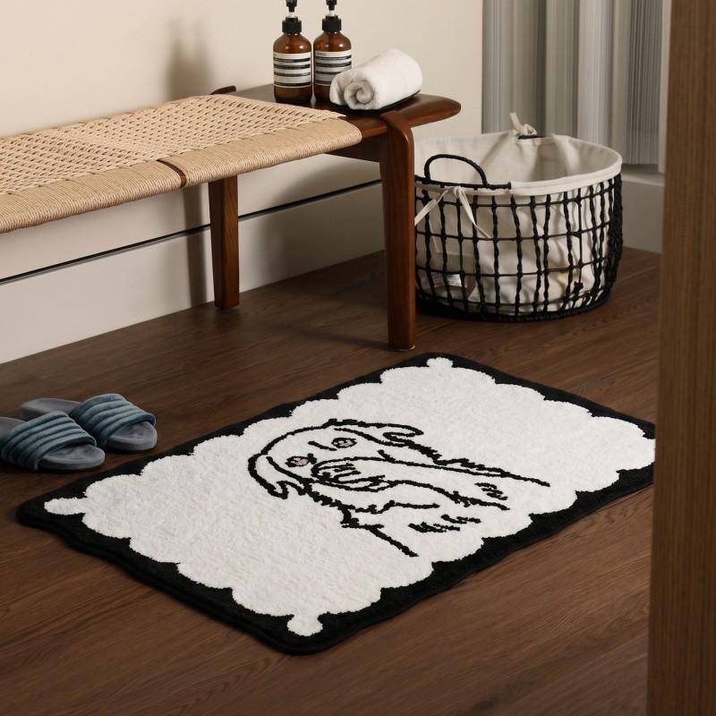 Cartoon Animal Bath Mat Bathroom Floor Non-Slip Absorbent Plush Rug Machine Washable 50x80cm