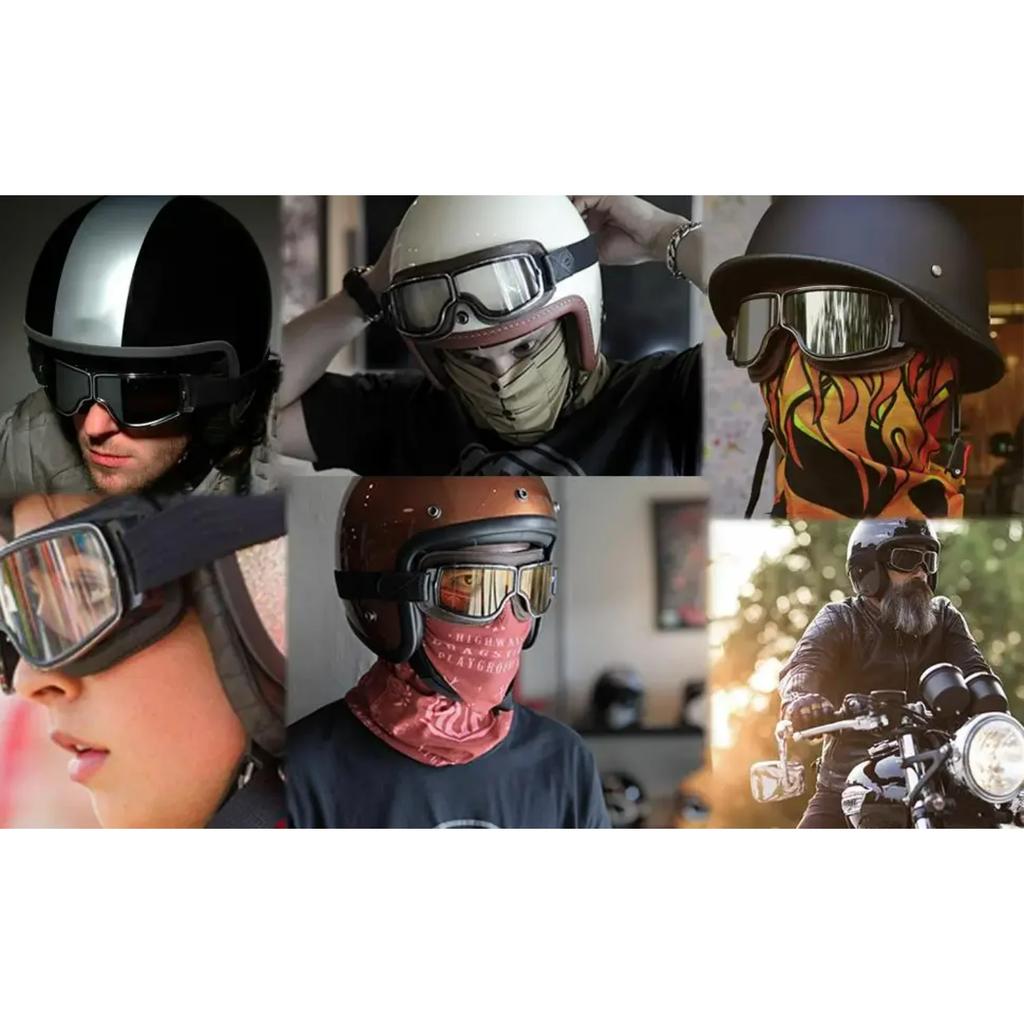 Мотоциклетные очки Мотокросс Солнцезащитные очки Велосипедные очки Защитные Винтажные очки для шлема Водительские очки для вождения кожаные очки