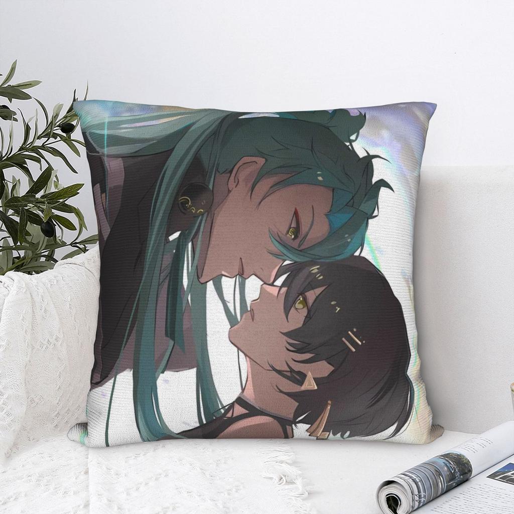 Pillow Case Wuthering Waves Jiyan & Rover Soft Pillow Cover For Sofa Couch Bed Living Room Cute Funny Pillowcases
