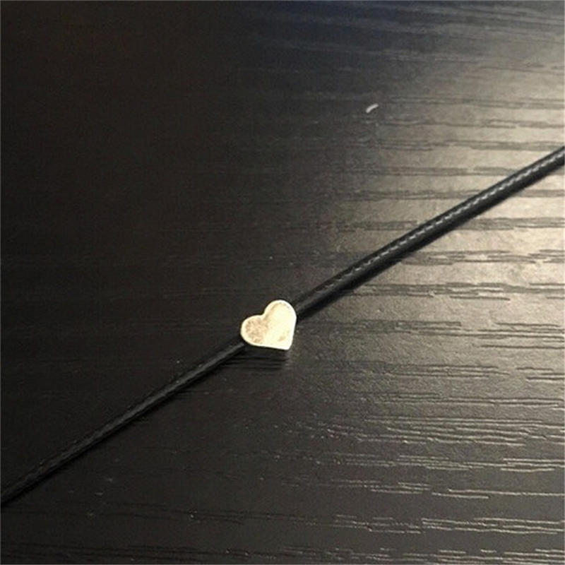 Женские колье из искусственной кожи, цепочка в форме сердца, винтажные ювелирные изделия черного цвета