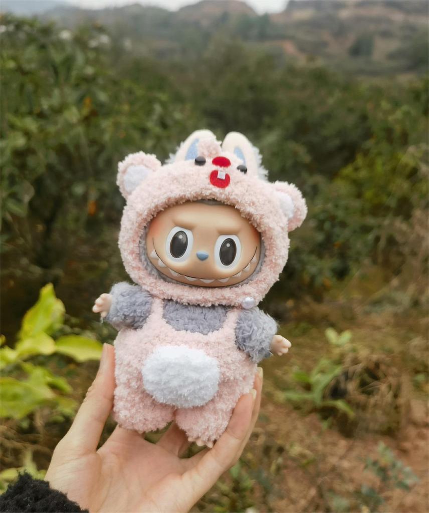 Кукольная одежда Labubu Three Generations - 17 см, наряды для кукол в виде бьющегося сердца, в виде макарон, из винила