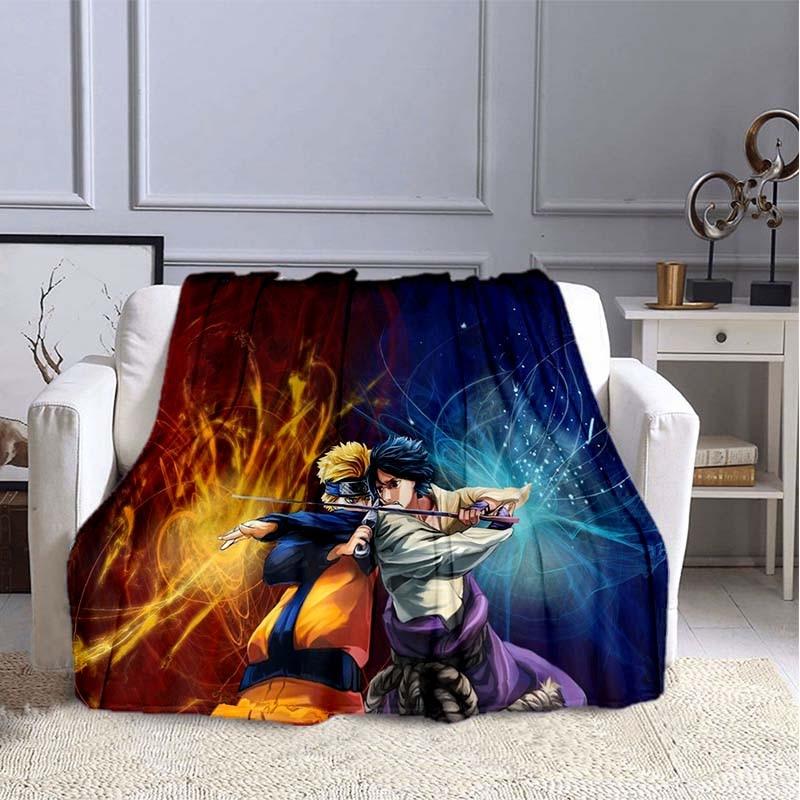 Cartoon Naruto 3D Printed Flannel Blanket for Beds Hiking Picnic Fashionable Bedspread Throw Blanket 30 Styles
