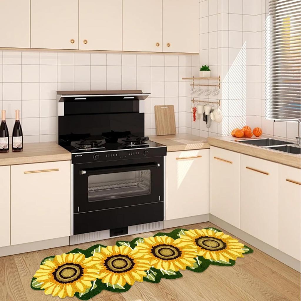 3D Коврик на пол Подсолнух Коврик для ванной комнаты Коврик для прихожей Гостиная Грязеотталкивающий и Противоскользящий