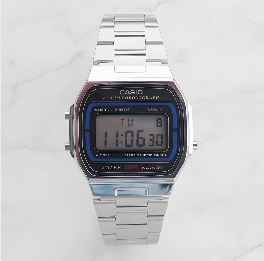 Casio Полимерный корпус Ремешок из нержавеющей стали Мужские кварцевые часы A164WA-1