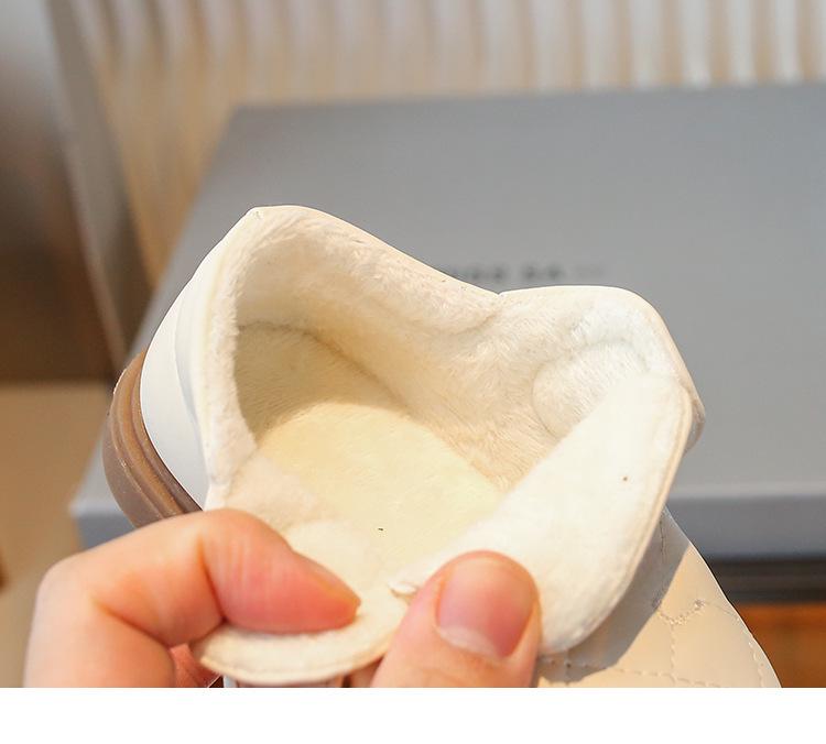 Туфли-принцессы из бархата с бантом для девочек – Кожаная подошва с мягкой подошвой для осени и зимы