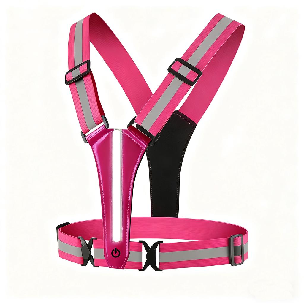 1PCS LED Reflective Running Vest USB Rechargeable High Visibility Night Running Riding Clothing Elastic Band,Safety Warning Vest