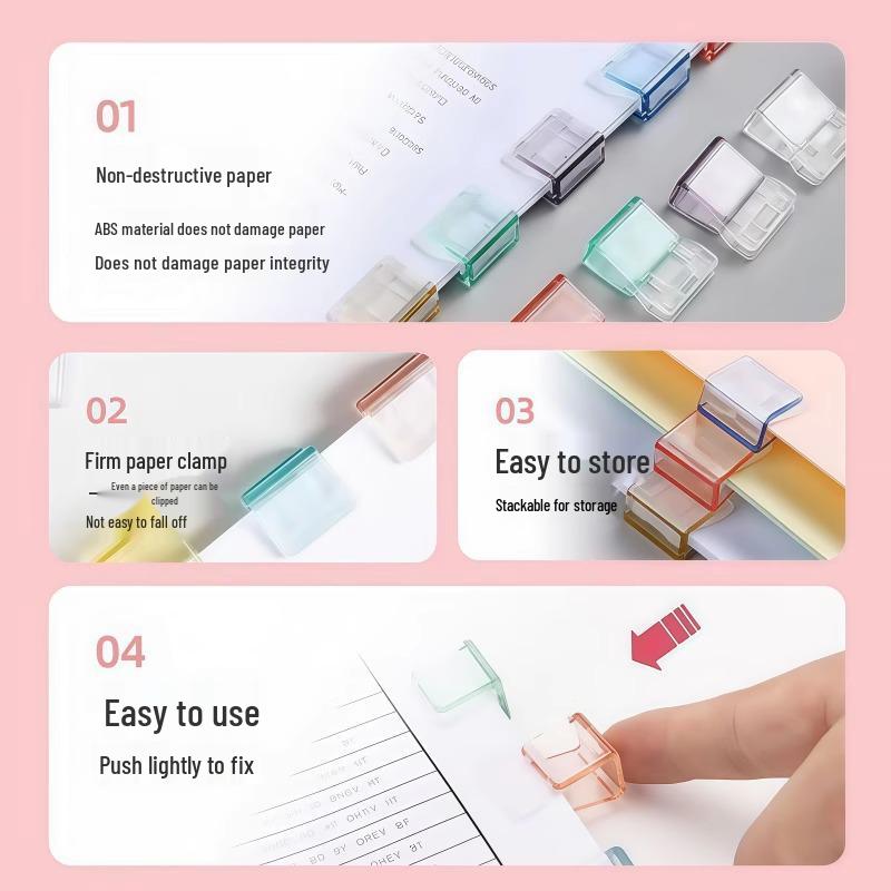 Прозрачные конфетно-цветные многофункциональные офисные зажимы