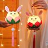 DIY Rabbit Festival Lanterns Kit LED Handmade Lamp Material Package Mid-Autumn Festival Hanging Lamps Parent-Child Crafts Making Tools