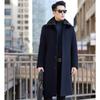 High-end Cashmere Coat for Men, Mid-length Knee-length Mink Fur Collar, Full Mink Lining, Thickened Woolen Woolen Coat