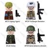 WW2 US Navy Military Airborne Field Corps Soldier Figures Building Blocks Army Flying Tigers Infantry Gun Weapon Bricks Kids Toy