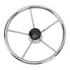 13 1 2 Inch Marine Steering Wheel 5 Spoke 25 Degree Stainless Steel Boat Steering Wheel with Center Cap and Grip for