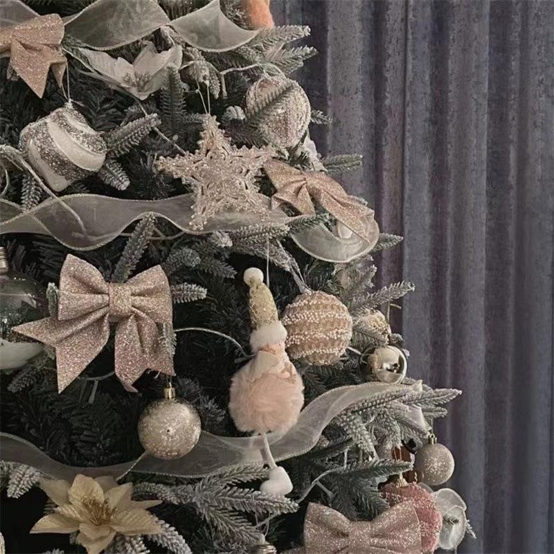 Большой красный золотой сверкающий бант блестящая рождественская лента бант рождественская елка подвесные украшения новогоднее украшение для дома Навидад 2024