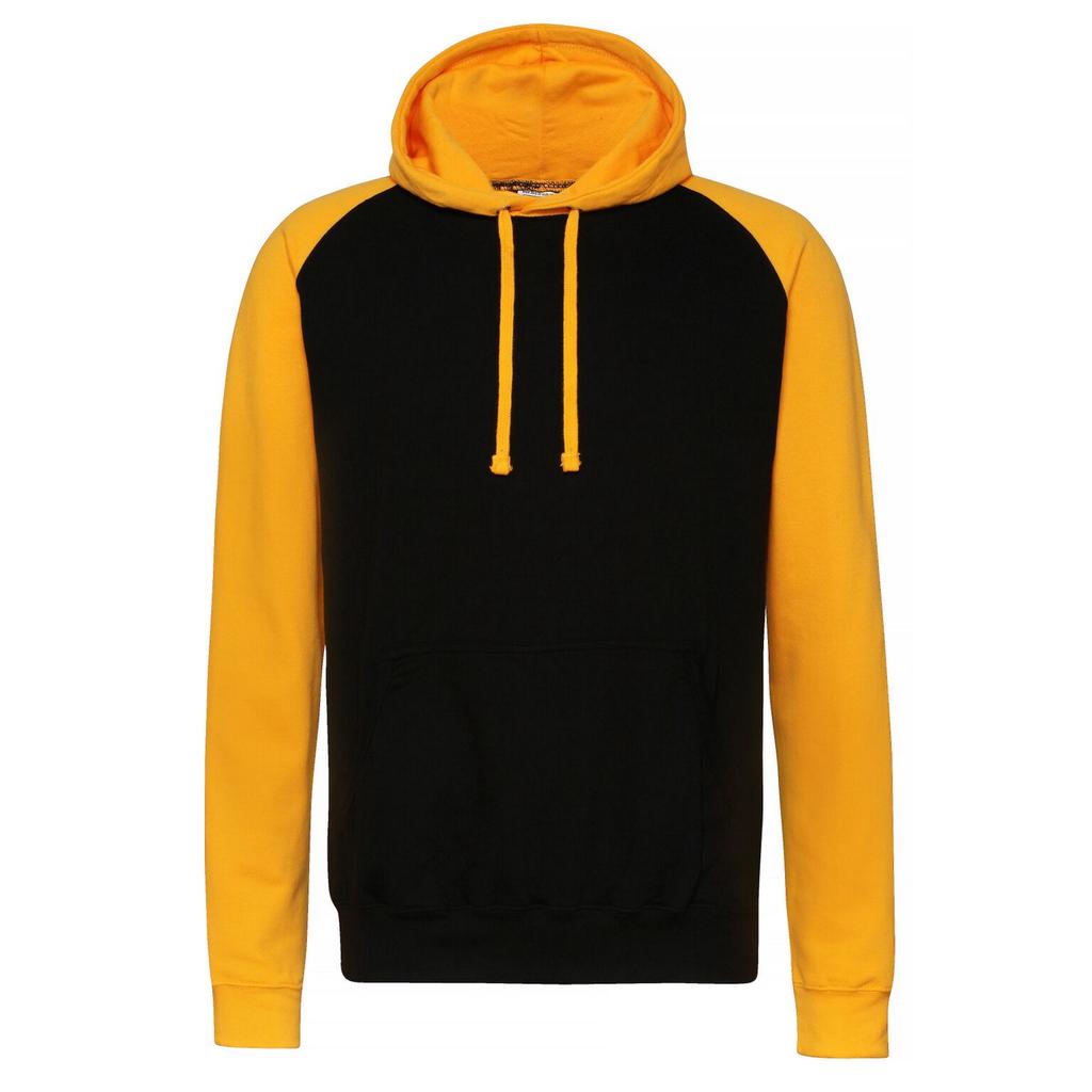 Awdis Just Hoods Взрослые унисекс двухцветная бейсбольная толстовка/толстовка с капюшоном