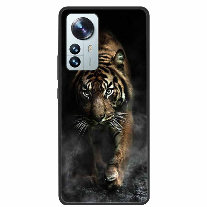 Чехол для телефона Xiaomi 12T Pro Чехол-крышка Лев Волк Черный Мягкий Силиконовый Чехол Для Xiaomi 12T Pro Задняя Крышка Чехол 12 T 12TPro Funda Capa