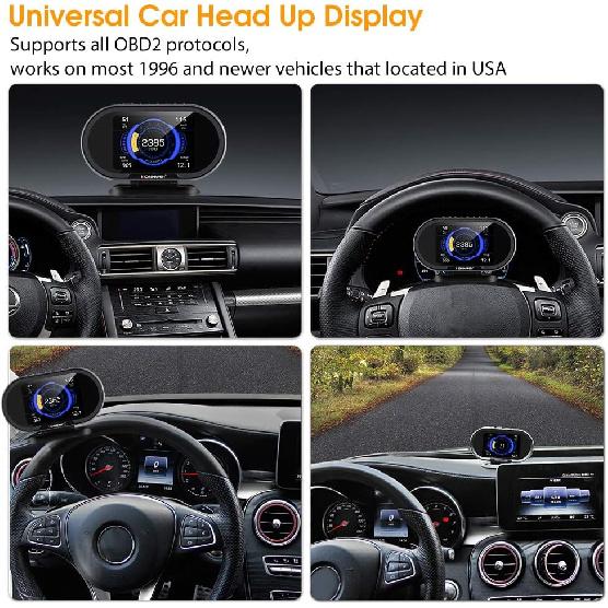 KONNWEI KW206 Автомобильный OBD2 HUD Цифровой Приборный Панель Все в Одном Бортовой Компьютер Автомобиля Умный OBD Спидометр Тестер Температуры Воды Давления Топлива Для