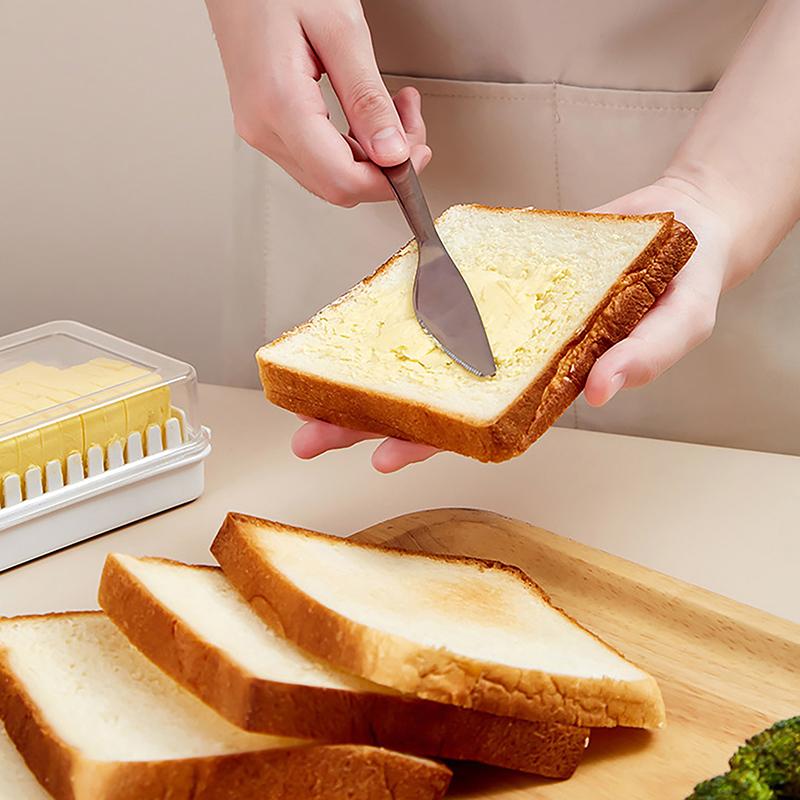Закрытый ящик для хранения нарезки масла Холодильник Сыр Сыр Выпечка Хранение Инструменты Резка масла Экологичные аксессуары для дома