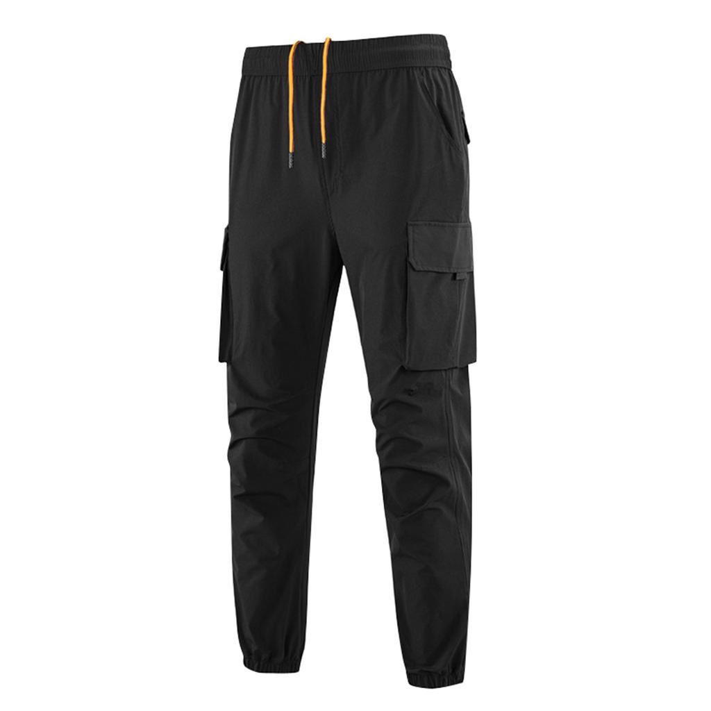 Men's Solid Color Multi-Pocket Cargo Pants Men's Casual Sports Trousers