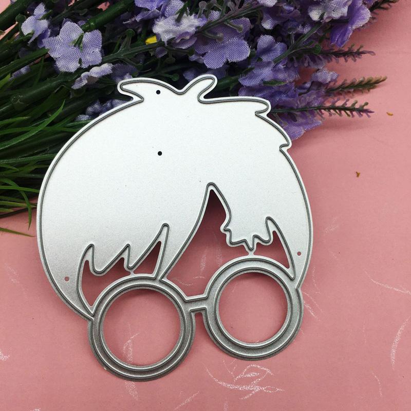 Мальчик в очках, дизайн волос, стильный металлический трафарет, сделай сам, скрапбукинг, тиснение, трафарет, бумага, шаблон для альбома