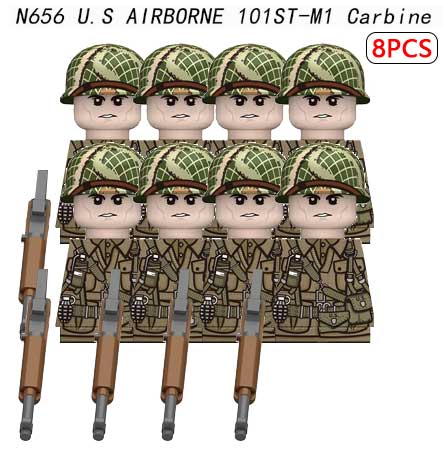 MOC Military Vietnam War Soldiers Figures Building Blocks US Army Officer Weapons Gun Camouflage Head Bricks Toys Kids Gif