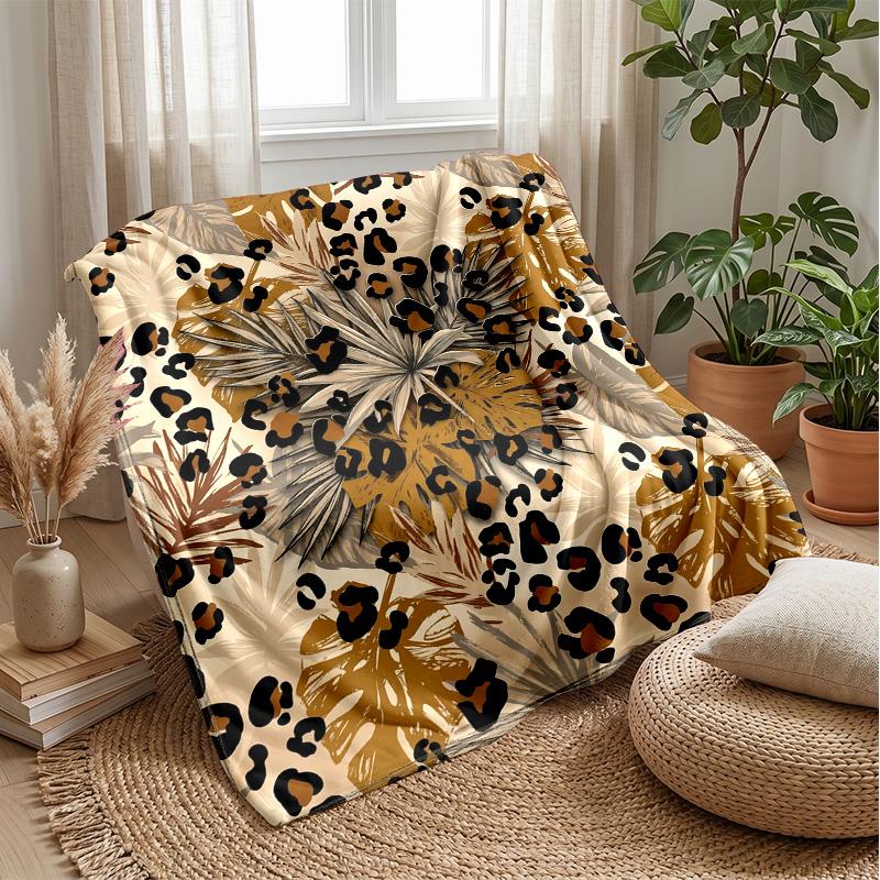 Leopard and Hummingbird Tapestry 1 Theme blanket Lightweight Warm Flannel Blanket Decorative Throw Blanket for Home Decoration