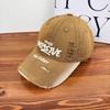Hole letter embroidery baseball cap women's spring, summer and autumn versatile sunshade sunscreen hat showing face small peaked cap man
