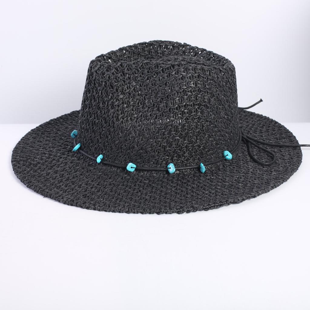 Popular Classic Western Cowboy Straw Hat Summer Hollow Big Eaves Sun Hat Handwoven Straw Hat