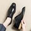 Fashion New Men British Retro Gentleman Black Brown Patchwork Oxford Formal Shoes Male Wedding Prom Homecoming Sapato Social Masculino