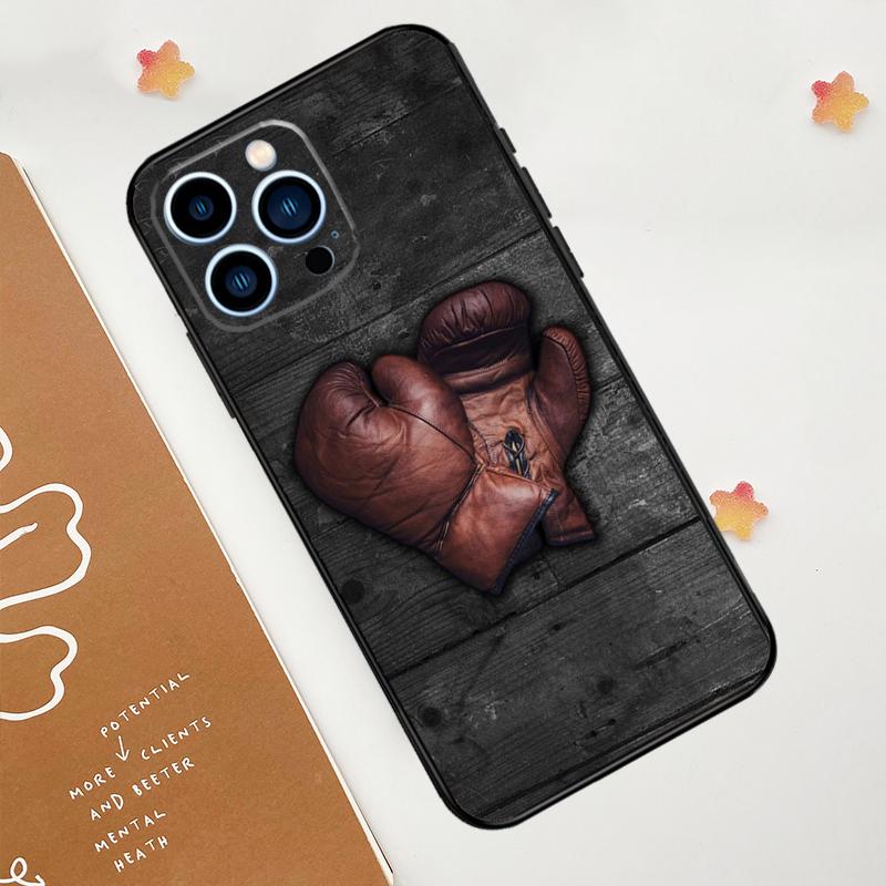 Boxing Art Case For iPhone 15 16 14 13 12 11 Pro Max Plus X XR XS Max 12 13 Mini Soft Bumper Cover