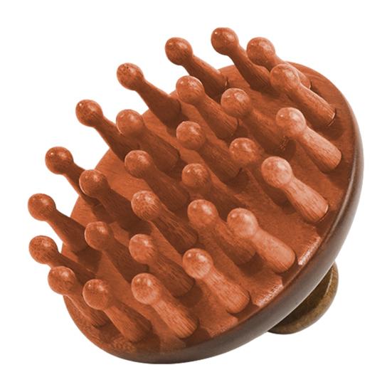 Массажная расческа для кожи головы из сандалового дерева с эргономичной ручкой, круглыми зубцами, антистатическая для роста волос, для мужчин и женщин, деревянная массажная щетка для головы