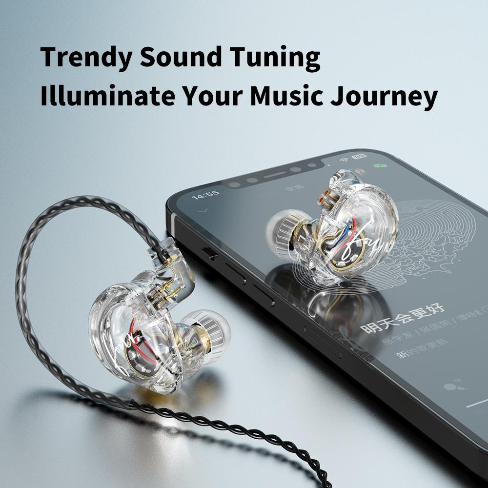 TRN CS4 In Ear Earphone Dynamic DJ Monitor IEM Earbud HIFI Sport Noise Cancelling Headsets TRN ST5 Kirin MT4 MT3 for Xiaomi