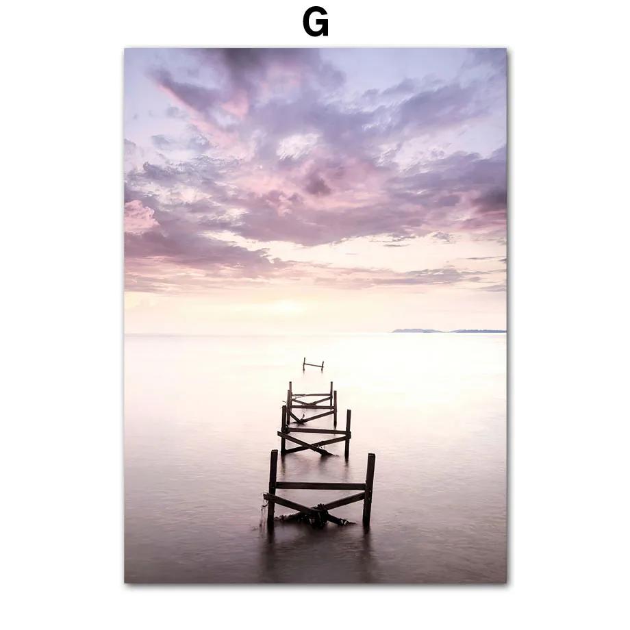 Lavender Wreath Train Bike Purple Landscape Wall Art Nordic PostersCanvas Painting And Prints Wall Pictures Living Room Decor