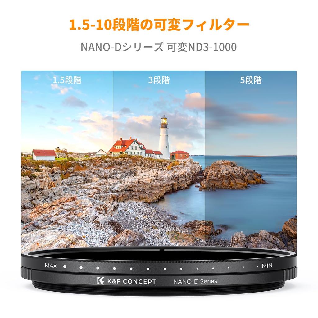 Concept 58mm Variable ND Filter Neutral Density Filter Stepless Adjustment Nano Coating Water and Oil Repellent Series Direct K&F ND3-ND1000 360°