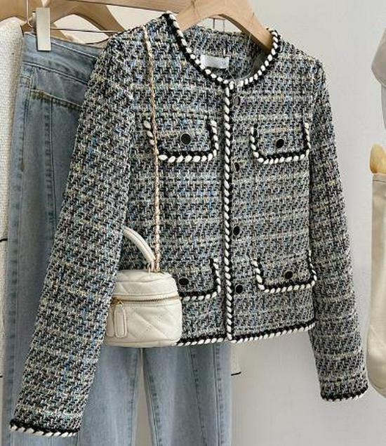 Трендовый синий костюм в европейско-американском стиле: Уникальная женская куртка и брюки из двух частей на весну и осень