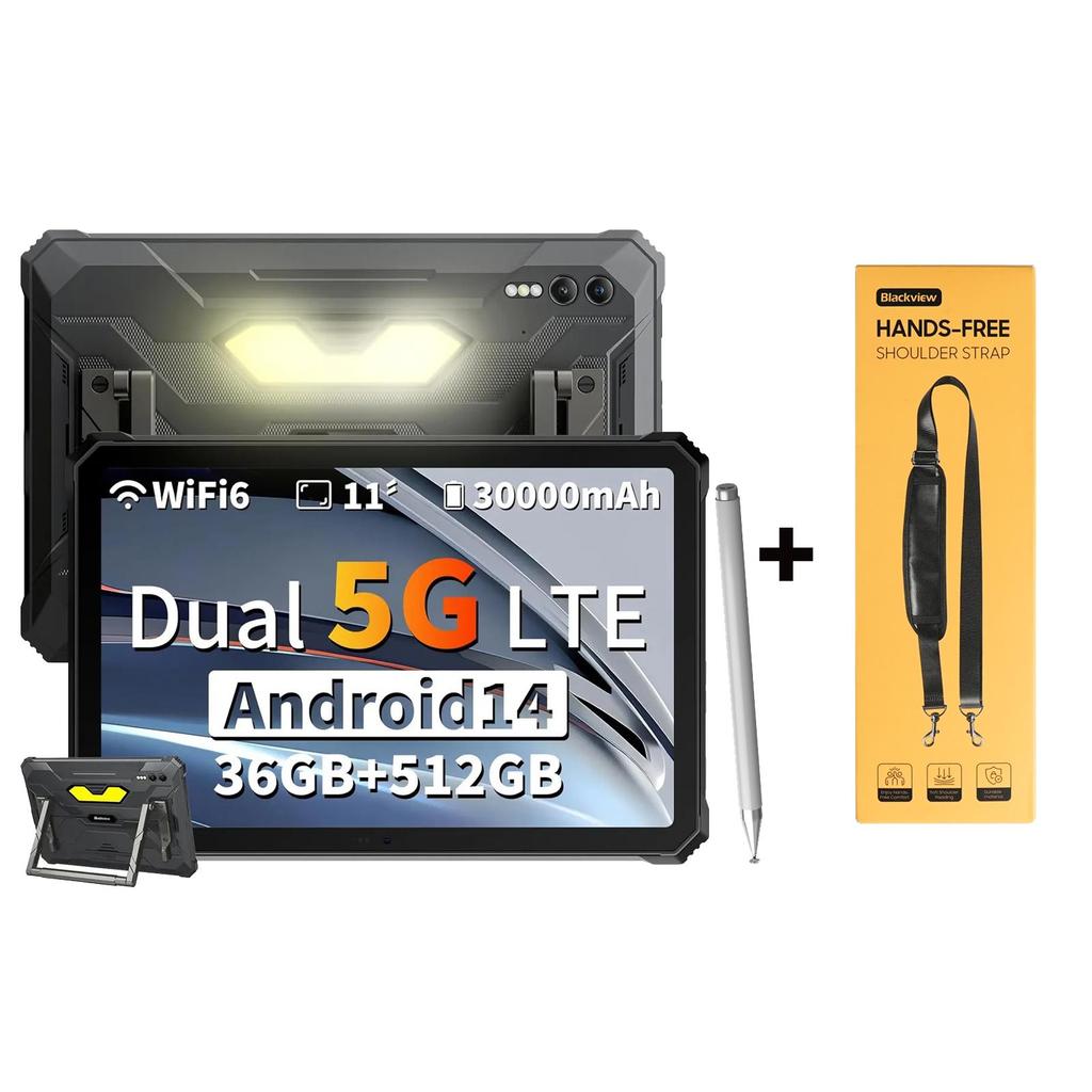 Blackview Active 10 Pro 5G Rugged Tablets Android 14 11 Inch Display 12+24 GB RAM 256/512GB ROM Tablet PC 30000mAh