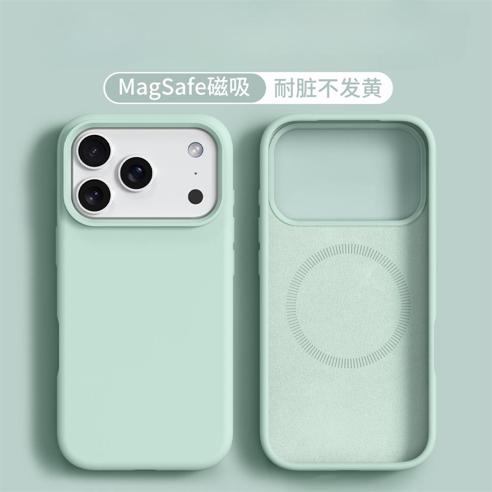 Магнитный чехол из жидкого силикона для MagSafe для iPhone 17 16 Pro Max 17 Ari, однотонный, защита кожи, мягкая задняя крышка