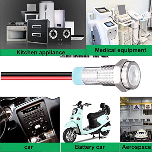 Kiligen 5 шт. 8 мм AC/DC 12-24 В LED Водонепроницаемый Индикаторный Свет Сигнальный Индикатор (белый)