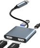 Адаптер USB C на два HDMI для двух дисплеев, для ноутбуков/мониторов, совместимый с Thunderbolt
